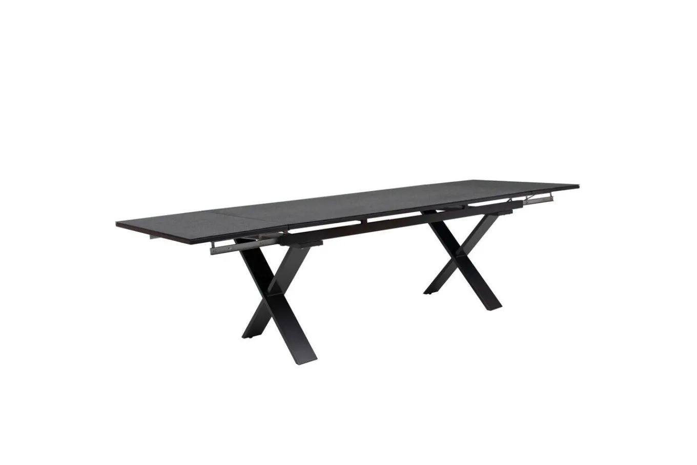 Discount BasicPlus Pro Garten-Essgruppe, anthrazit, Alu/Textilene/Spraystone, Tisch 180/280 x 100 cm, 8 Stapelsessel Garten-Essgruppen