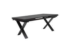 Discount BasicPlus Pro Garten-Essgruppe, anthrazit, Alu/Textilene/Spraystone, Tisch 180/280 x 100 cm, 8 Stapelsessel Garten-Essgruppen