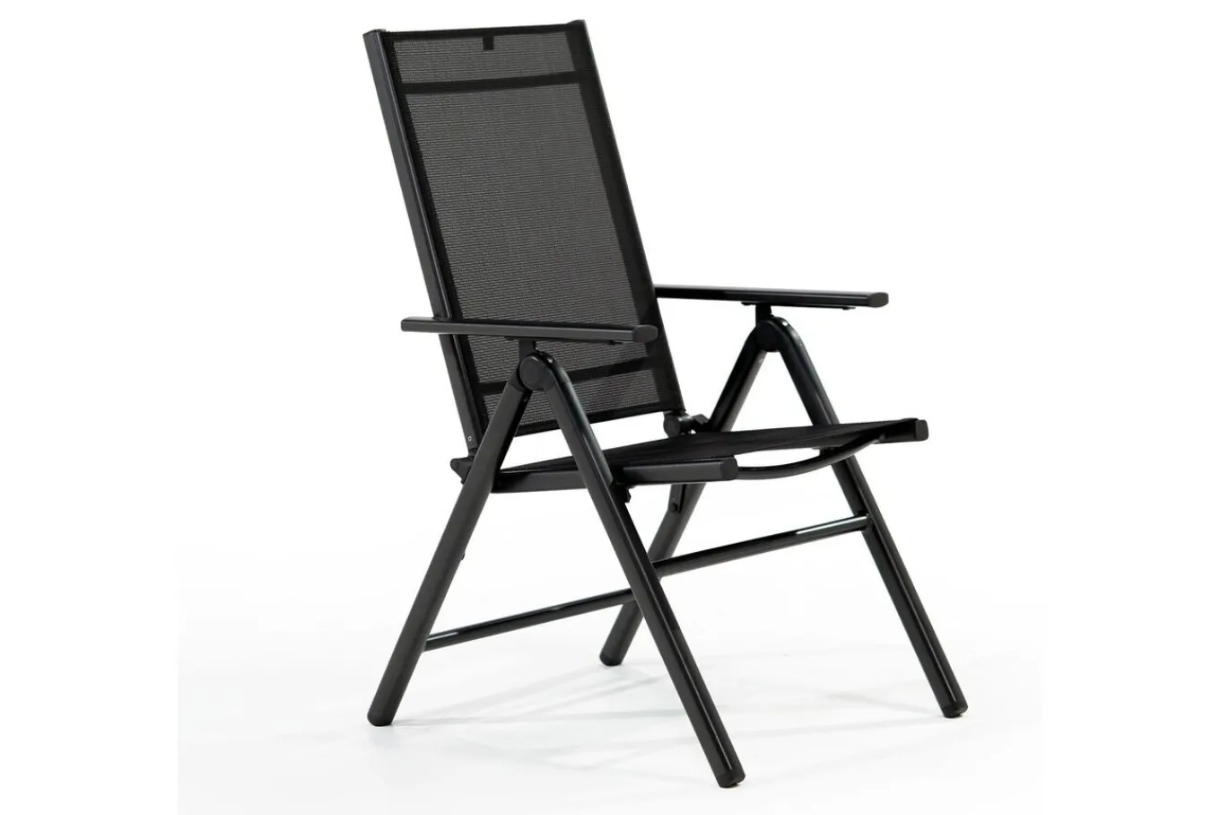 New BasicPlus Pro Garten-Essgruppe, anthrazit, Alu/Textilene/Glas, Tisch ausziehbar 180/240 cm, 6 Klappstühle inkl. Auflagen Garten-Essgruppen