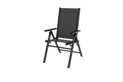 Discount BasicPlus Pro Garten-Essgruppe, anthrazit, Alu/Textilene/Spraystone, Tisch ausziehbar 180/280 cm, 8 Klappstühle Garten-Essgruppen