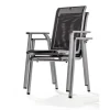 Outlet BasicPlus Pro Garten-Essgruppe, silber/anthrazit, Alu/Textilene, Tisch 160 x 95 cm, 4 Stapelstühle Garten-Essgruppen
