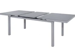 Best BasicPlus Pro Garten-Essgruppe, silber/anthrazit, Alu/Textilene, 180/240 x 100 cm, 6 Klappstühle inkl. 6 Auflagen Garten-Essgruppen