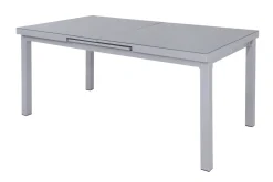 Best BasicPlus Pro Garten-Essgruppe, silber/anthrazit, Alu/Textilene, 180/240 x 100 cm, 6 Klappstühle inkl. 6 Auflagen Garten-Essgruppen