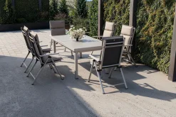 Outlet BasicPlus Pro Garten-Essgruppe, 6 Personen inkl. Sitzkissen, ausziehbarer Tisch 180–240 cm, Aluminium/Textilene Garten-Essgruppen