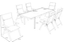 Outlet BasicPlus Pro Garten-Essgruppe, 6 Personen inkl. Sitzkissen, ausziehbarer Tisch 180–240 cm, Aluminium/Textilene Garten-Essgruppen
