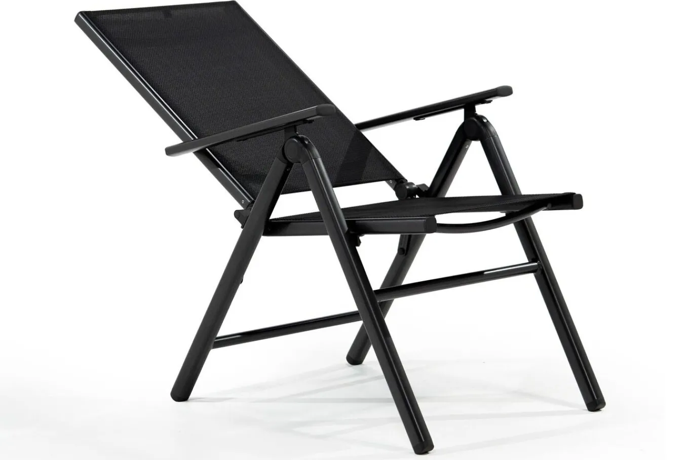 Clearance BasicPlus Pro Garten-Essgruppe, anthrazit, Alu/Textilene, klappbarer Tisch 140 x 95 cm, 4 Klappstühle Garten-Essgruppen