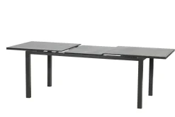 Discount BasicPlus Pro Garten-Essgruppe, anthrazit, Alu/Textilene/Spraystone, ausziehbare Tischplatte 180/240 x 100 cm, 6 Klappstühle Garten-Essgruppen