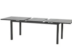 Discount BasicPlus Pro Garten-Essgruppe, anthrazit, Alu/Textilene/Spraystone, ausziehbare Tischplatte 180/240 x 100 cm, 6 Klappstühle Garten-Essgruppen