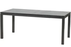Discount BasicPlus Pro Garten-Essgruppe, anthrazit, Alu/Textilene/Spraystone, ausziehbare Tischplatte 180/240 x 100 cm, 6 Klappstühle Garten-Essgruppen