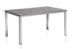 Hot BasicPlus Pro Garten-Essgruppe, silber/anthrazit, Alu/Textilene, 160 x 90 cm, 6 Klappstühle Garten-Essgruppen