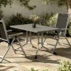 Best BasicPlus Pro Garten-Essgruppe, anthrazit/silber, Alu/Textilene/KETTALUX, Tisch 140 x 95 cm, 2 Klappstühle Garten-Essgruppen