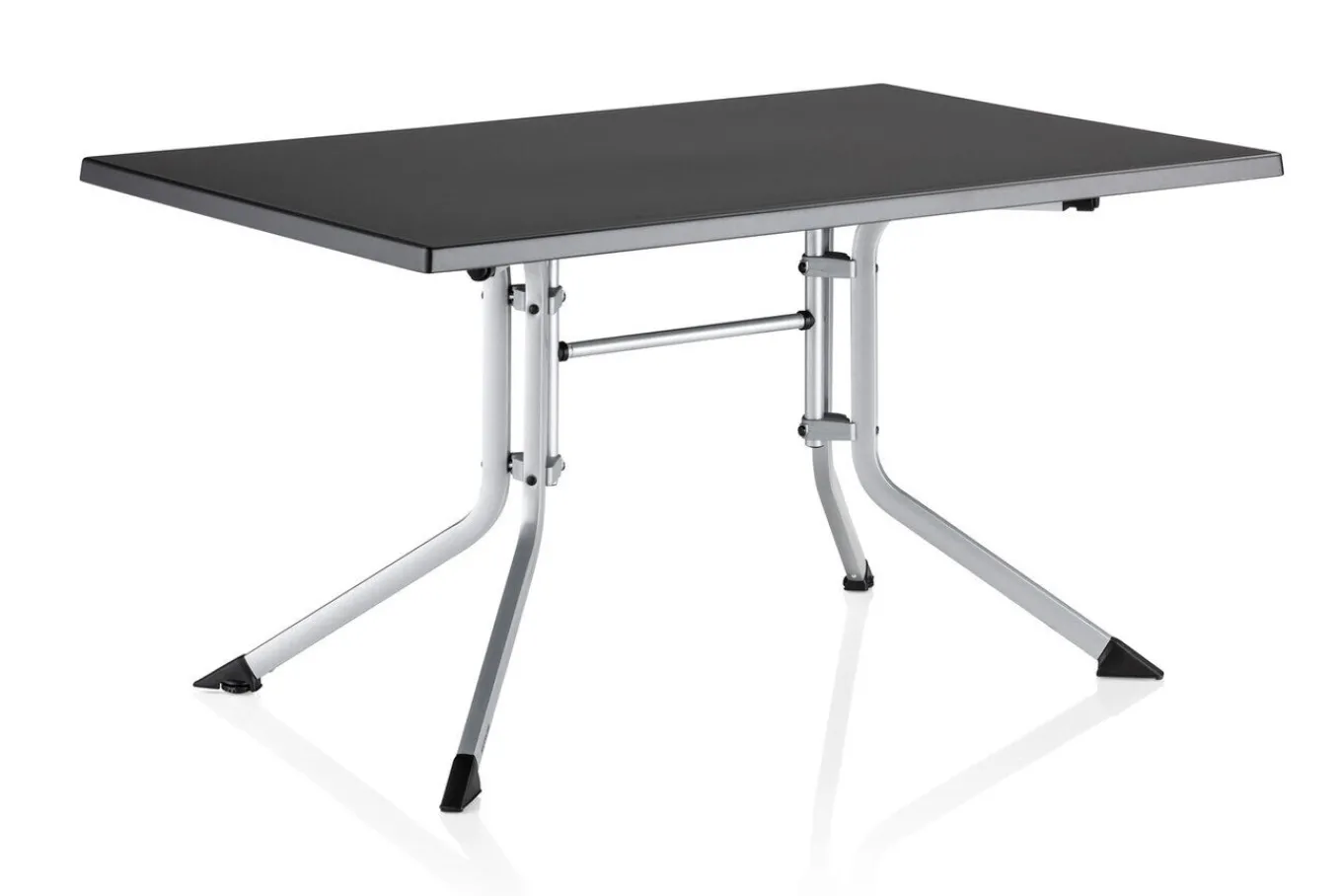 Best BasicPlus Pro Garten-Essgruppe, anthrazit/silber, Alu/Textilene/KETTALUX, Tisch 140 x 95 cm, 2 Klappstühle Garten-Essgruppen