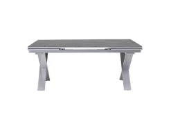 Sale BasicPlus Pro Garten-Essgruppe, silber/anthrazit, Alu/Textilene, ausziehbarer Tisch 180/280 x 100 cm, 8 Stapelsessel Garten-Essgruppen
