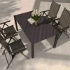Sale BasicPlus Pro Garten-Essgruppe, anthrazit, Alu/Textilene, Tisch 160 x 95 cm, 4 Klappstühle Garten-Essgruppen