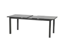 Outlet BasicPlus Pro Garten-Essgruppe, anthrazit, Alu/Textilene, Tisch 180/240 x 90 cm, 6 Stapelsessel Garten-Essgruppen