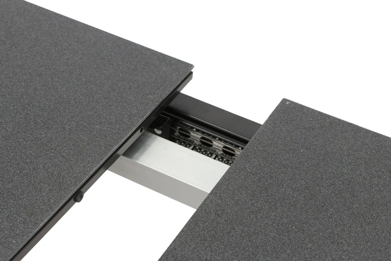 Outlet BasicPlus Pro Garten-Essgruppe, anthrazit, Alu/Textilene, Tisch 180/240 x 90 cm, 6 Stapelsessel Garten-Essgruppen