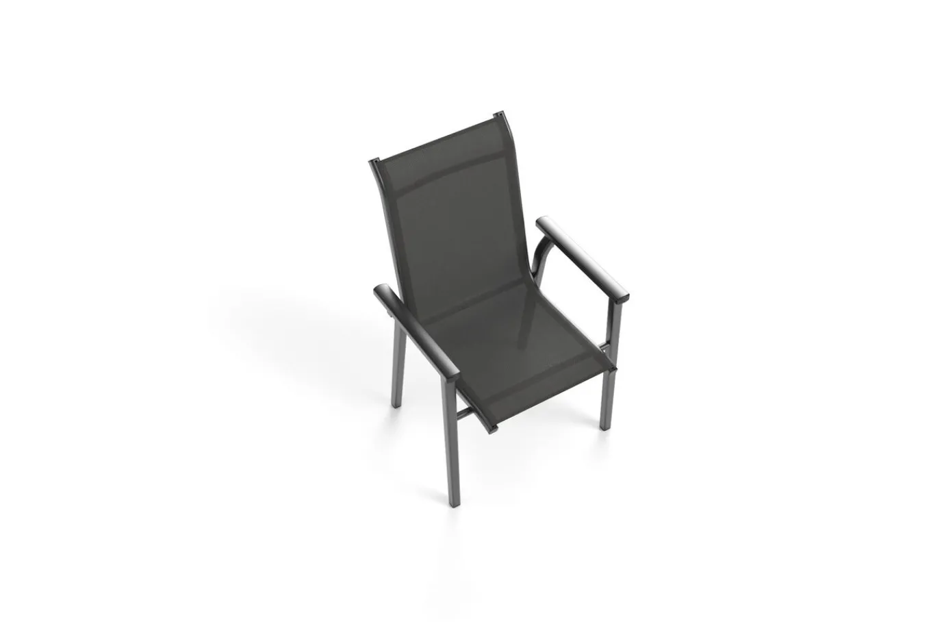 Outlet BasicPlus Pro Garten-Essgruppe, anthrazit, Alu/Textilene, Tisch 180/240 x 90 cm, 6 Stapelsessel Garten-Essgruppen
