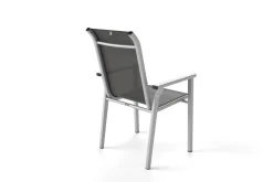 Sale BasicPlus Pro Garten-Essgruppe, silber/anthrazit, Alu/Textilene, Esstisch 160 x 95 cm, 6 Stapelsessel Garten-Essgruppen