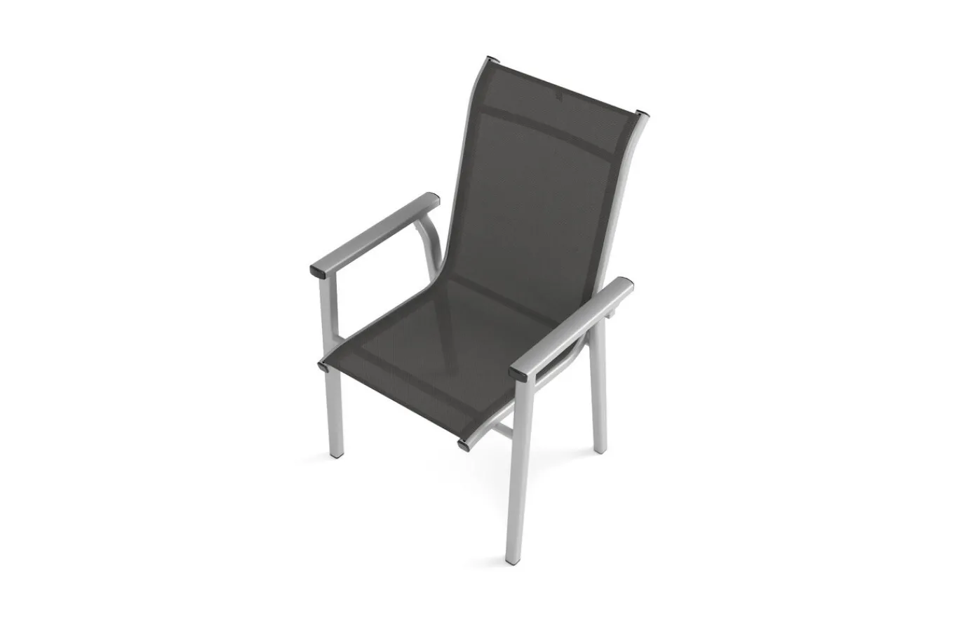 Sale BasicPlus Pro Garten-Essgruppe, silber/anthrazit, Alu/Textilene, Esstisch 160 x 95 cm, 6 Stapelsessel Garten-Essgruppen