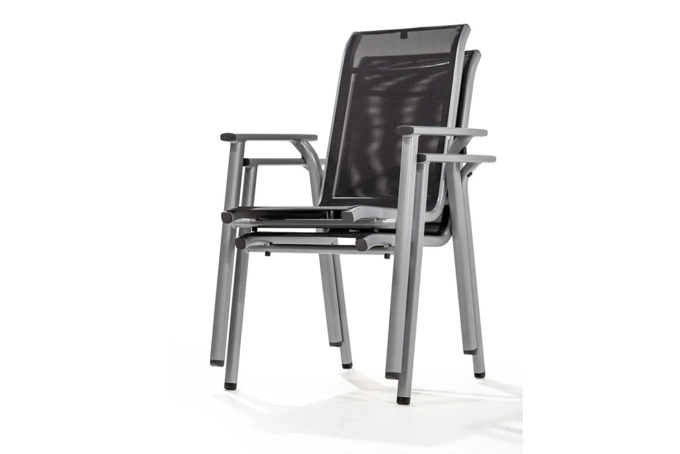 Sale BasicPlus Pro Garten-Essgruppe, silber/bordeaux, Alu/Steinimitat/Polyester, 200/260 x 100 cm, 6 Stapelsessel, Polster inklusive Garten-Essgruppen|Aluminium-Gartenmöbel