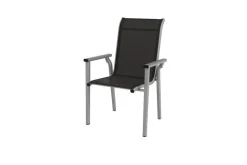 Sale BasicPlus Pro Garten-Essgruppe, silber/bordeaux, Alu/Steinimitat/Polyester, 200/260 x 100 cm, 6 Stapelsessel, Polster inklusive Garten-Essgruppen|Aluminium-Gartenmöbel