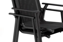 BasicPlus Pro Garten-Essgruppe, anthrazit, Aluminium/Textilene/KETTALUX, Ø 100 x 74 cm, 2 Stapelsessel Garten-Essgruppen