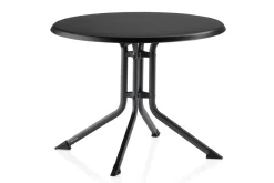 BasicPlus Pro Garten-Essgruppe, anthrazit, Aluminium/Textilene/KETTALUX, Ø 100 x 74 cm, 2 Stapelsessel Garten-Essgruppen