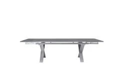 Discount BasicPlus Pro Garten-Essgruppe, silber/anthrazit, Alu/Textilene/Spraystone, 180/280 x 100 cm, 6 Klappstühle Garten-Essgruppen