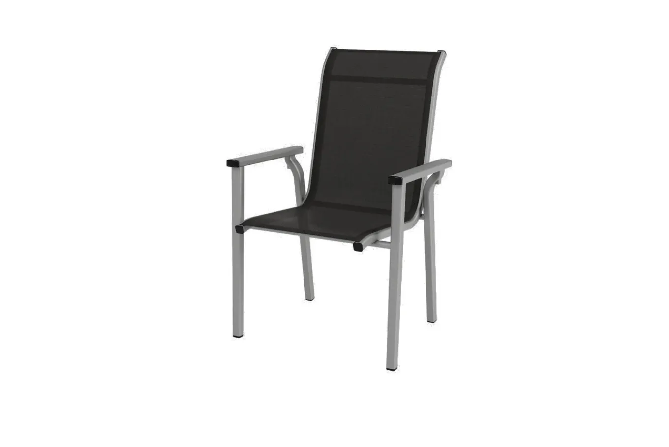 Sale BasicPlus Pro Garten-Essgruppe, silber/anthrazit, Alu/Polyester/Spraystone, 180/280 x 100 cm, 6 Stapelsessel, inkl. Auflagen Garten-Essgruppen|Aluminium-Gartenmöbel
