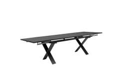 Online BasicPlus Pro Garten-Essgruppe, anthrazit, Aluminium/Spraystone/Polyester, 180/280 x 100 cm, 6 Stapelsessel, inkl. Auflagen Garten-Essgruppen|Aluminium-Gartenmöbel
