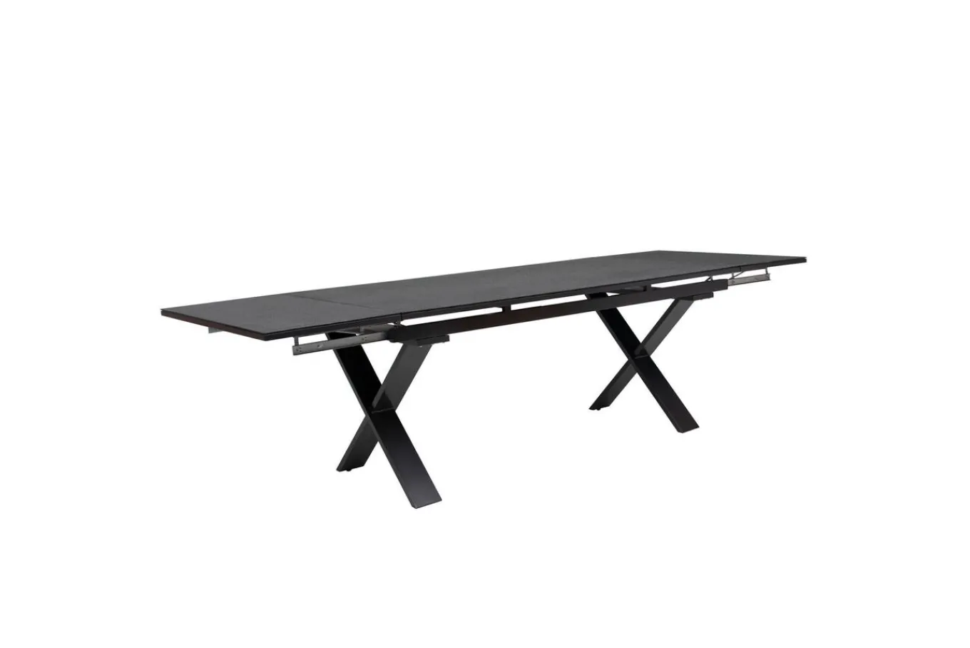 Online BasicPlus Pro Garten-Essgruppe, anthrazit, Aluminium/Spraystone/Polyester, 180/280 x 100 cm, 6 Stapelsessel, inkl. Auflagen Garten-Essgruppen|Aluminium-Gartenmöbel