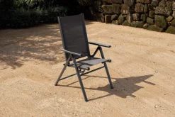 Clearance BasicPlus Pro Klappstuhl, anthrazit, Aluminium/Textilene, 75 x 62 x 110 cm, klappbar Gartenstühle & Gartensessel