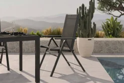 Clearance BasicPlus Pro Klappstuhl, anthrazit, Aluminium/Textilene, 75 x 62 x 110 cm, klappbar Gartenstühle & Gartensessel