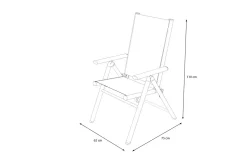 Clearance BasicPlus Pro Klappstuhl, anthrazit, Aluminium/Textilene, 75 x 62 x 110 cm, klappbar Gartenstühle & Gartensessel