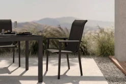 Discount BasicPlus Pro Stapelsessel, anthrazit, Aluminium/Textilene, 70 x 65 x 99 cm, stapelbar Gartenstühle & Gartensessel