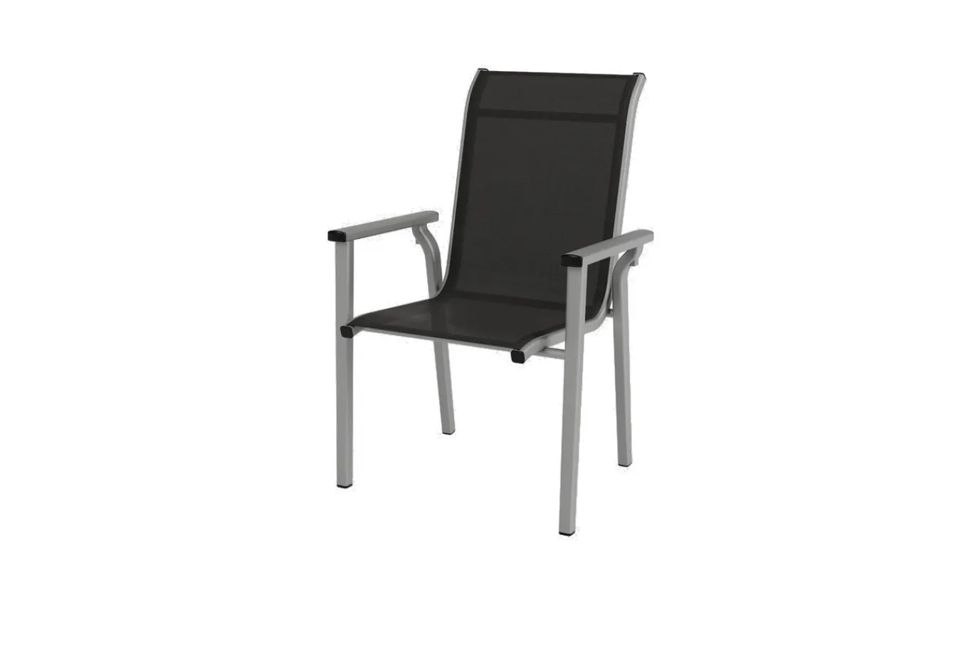 Clearance BasicPlus Pro Stapelsessel 6er-Set, silber/anthrazit, Aluminium/Textilene, 70 x 65 x 99 cm, stapelbar Aluminium-Gartenmöbel|Gartenstühle & Gartensessel