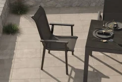 Best BasicPlus Pro Stapelsessel 4er-Set, anthrazit, Aluminium Textilene, 70 x 65 x 99 cm, stapelbar Gartenstühle & Gartensessel