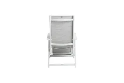 Best BASIC PLUS Relaxsessel,weiß matt/hellgrau, Alu/Outdoorgewebe, klappbar, rostfreies Material, 0301216-5200 Aluminium-Gartenmöbel