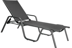 Online BasicPlus Stapelliege, anthrazit/anthrazit, Alu/Textilene, 202 x 70 x 37,5cm, 0301214-7000 Gartenliegen