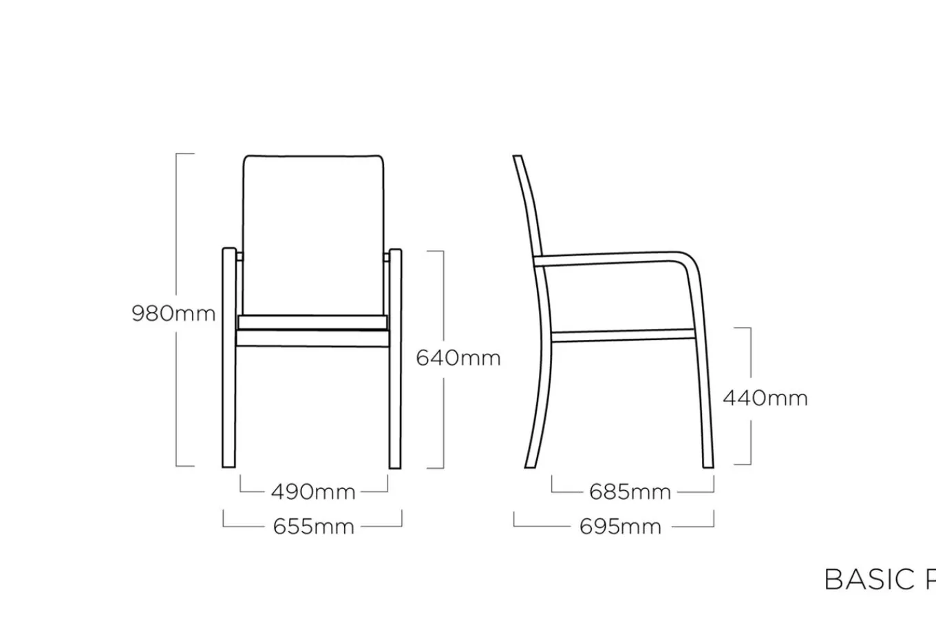 Online BasicPlus Stapelsessel, silber/anthrazit, Alu/Textilene, 0301205-0000 Aluminium-Gartenmöbel|Gartenstühle & Gartensessel