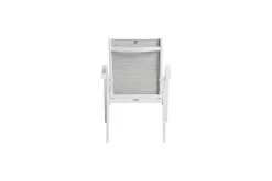BASIC PLUS Stapelsessel,weiß matt/hellgrau, Alu/Outdoorgewebe, stapelbar, 0301205-5200 Aluminium-Gartenmöbel|Gartenstühle & Gartensessel