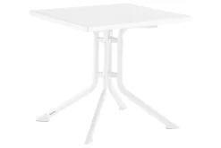 Online Boulevard/BasicPlus Balkon-Set, weiß/hellgrau, Aluminium/KETTALUX, Tisch 70 x 70 cm, 2 Klappstühle, ergonomisch Balkonmöbel-Set|Aluminium-Gartenmöbel