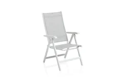 Online Boulevard/BasicPlus Balkon-Set, weiß/hellgrau, Aluminium/KETTALUX, Tisch 70 x 70 cm, 2 Klappstühle, ergonomisch Balkonmöbel-Set|Aluminium-Gartenmöbel