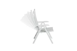 Online Boulevard/BasicPlus Balkon-Set, weiß/hellgrau, Aluminium/KETTALUX, Tisch 70 x 70 cm, 2 Klappstühle, ergonomisch Balkonmöbel-Set|Aluminium-Gartenmöbel