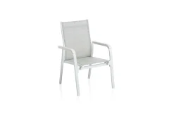 Clearance Boulevard/BasicPlus Balkon-Set, weiß/hellgrau, Aluminium/KETTALUX, Tisch 70 x 70 cm, 2 Stapelsessel, schmutzabweisend Balkonmöbel-Set|Aluminium-Gartenmöbel