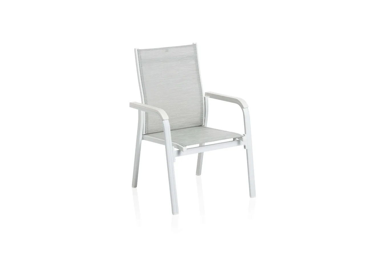Clearance Boulevard/BasicPlus Balkon-Set, weiß/hellgrau, Aluminium/KETTALUX, Tisch 70 x 70 cm, 2 Stapelsessel, schmutzabweisend Balkonmöbel-Set|Aluminium-Gartenmöbel