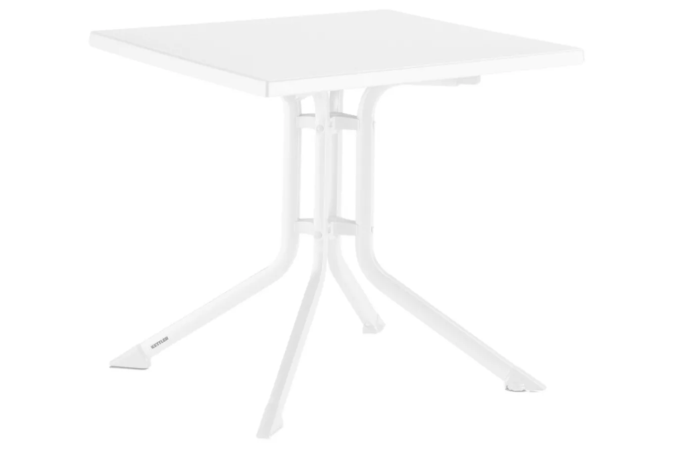 Clearance Boulevard/BasicPlus Balkon-Set, weiß/hellgrau, Aluminium/KETTALUX, Tisch 70 x 70 cm, 2 Stapelsessel, schmutzabweisend Balkonmöbel-Set|Aluminium-Gartenmöbel
