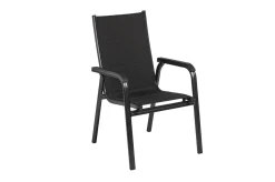 Discount Boulevard/Basic Plus Balkon-Set mit 2 Stapelsesseln, anthrazit, Alu/Kettalux, Klapptisch Ø100 cm Balkonmöbel-Set|Aluminium-Gartenmöbel