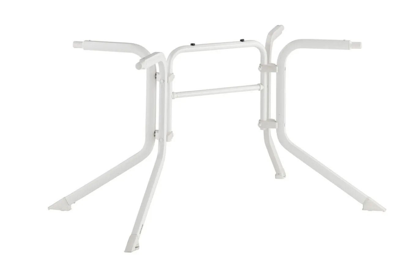 Best Boulevard/Basic Plus Gartenessgruppe, weiß/hellgrau, Aluminium, Klapptisch 140 x 95 cm, 4 Stapelsessel Aluminium-Gartenmöbel