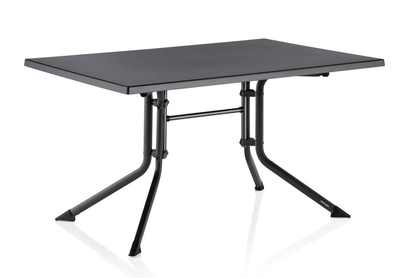 Online Boulevard/Basic Plus Gartenessgruppe, anthrazit, Aluminium/KETTALUX, Klapptisch 140 x 95 cm, 4 Klappstühle, kratzfest, witterungsbeständig Garten-Essgruppen|Aluminium-Gartenmöbel